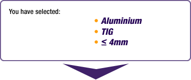 Aluminium > Tig > 4mm or less