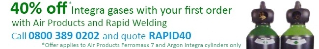 40% off your first order with Air Products and Rapid Welding
